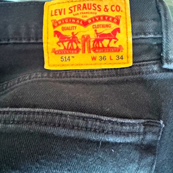 Black 514 denim Levi’s 36 x 34 - Picture 2 of 6